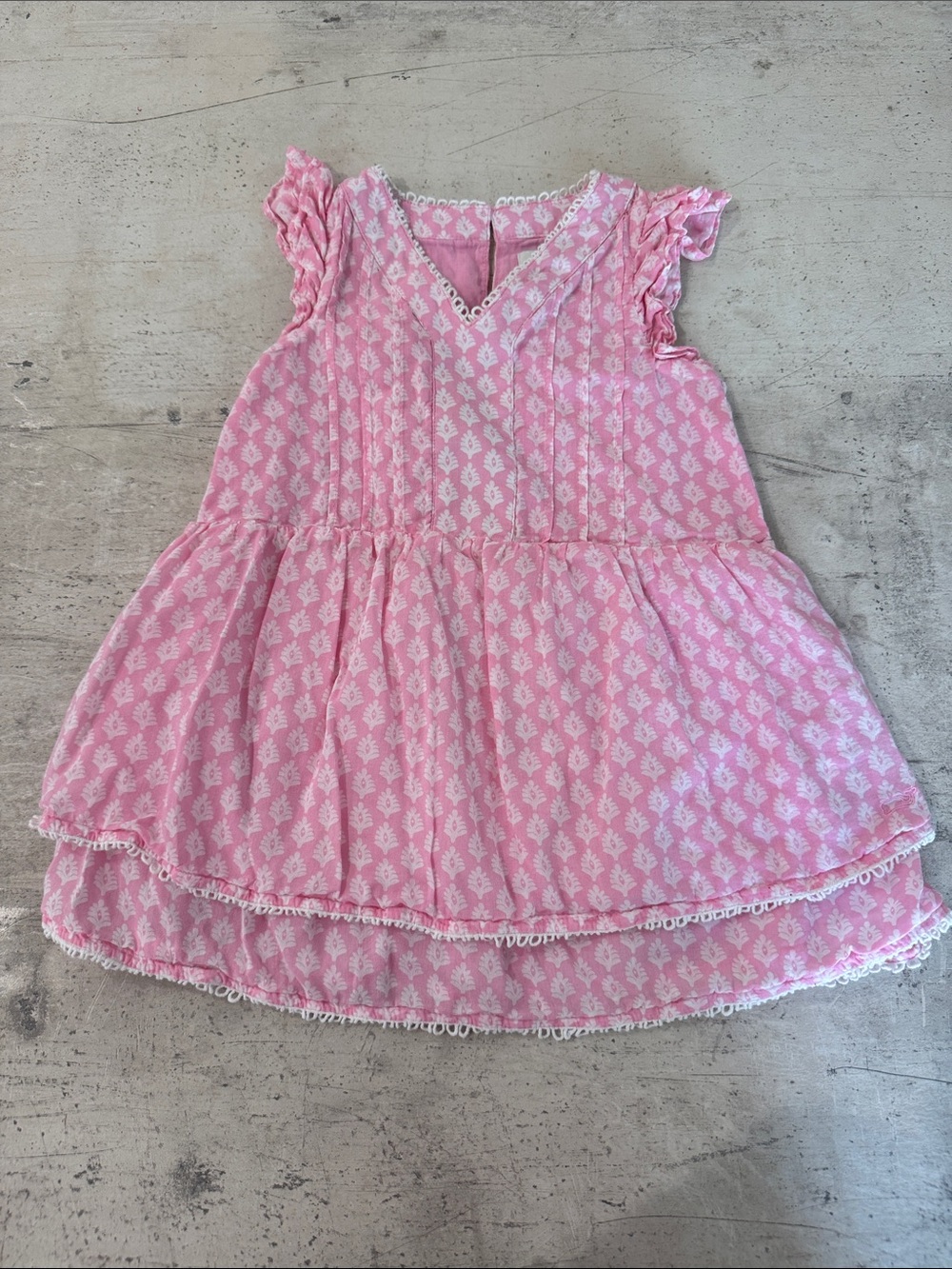 Vineyard Vines Girls Pink Printed Tiered Sundress
